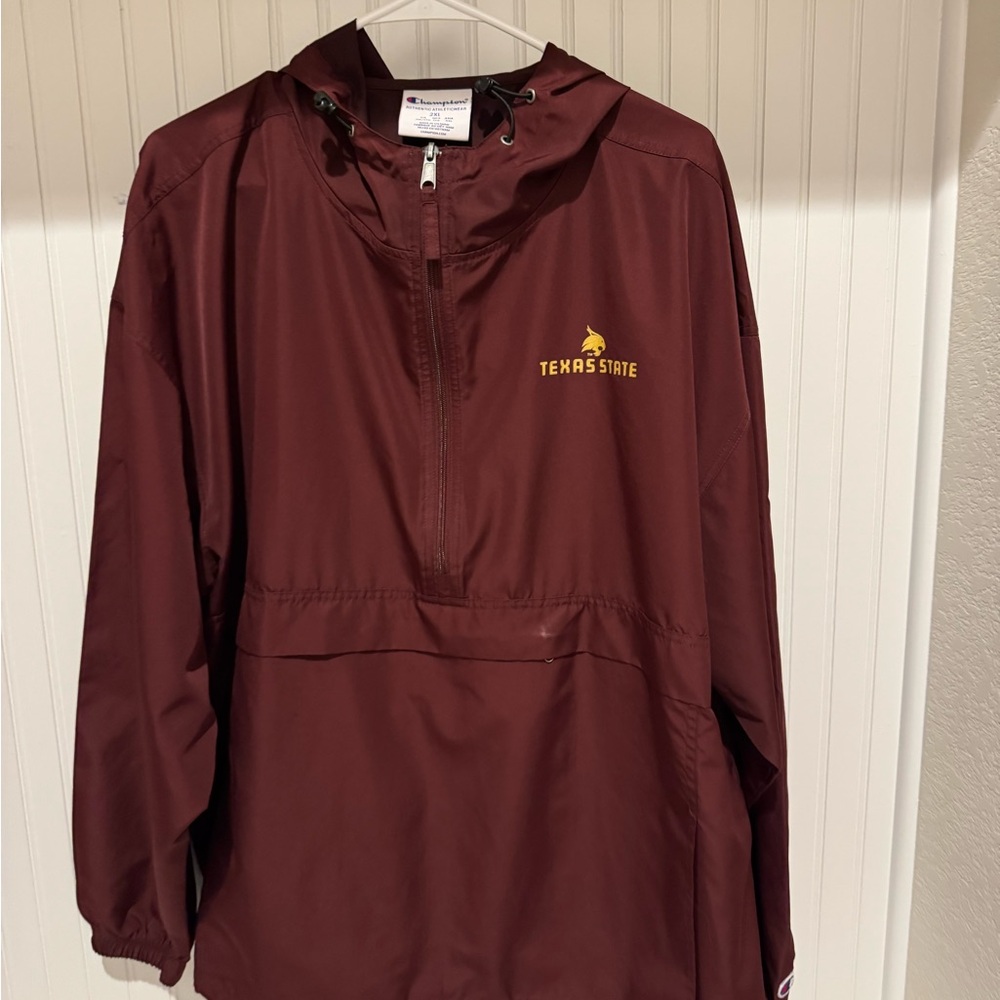 Champion Burgundy Texas State Athletic Shell Jacket